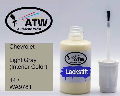 Chevrolet, Light Gray (Interior Color), 14 / WA9781: 20ml Lackstift, von ATW Autoteile West.